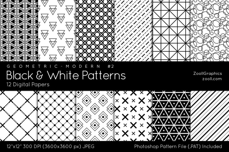 black-and-white-digital-papers