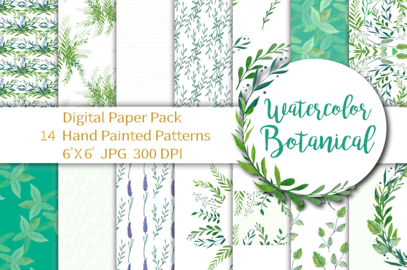 botanical-watercolor-paper-pack