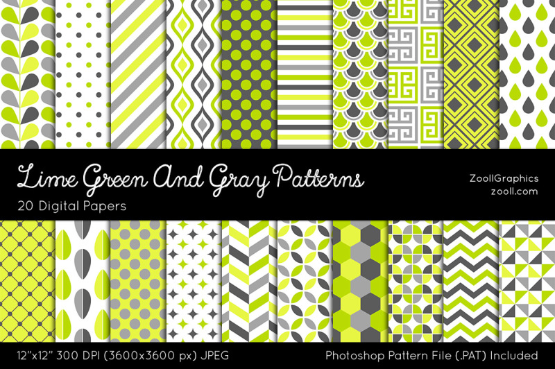 lime-green-and-gray-digital-papers