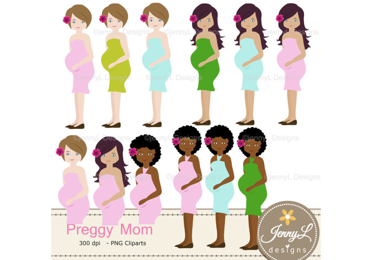 pregnant-mom-digital-papers-and-clipart-set