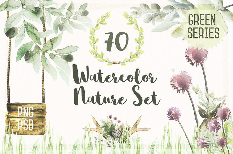 watercolor-nature-set