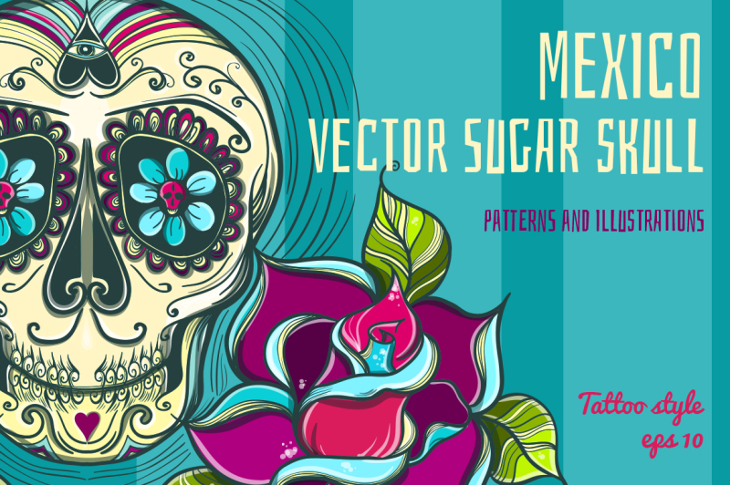 vector-sugar-skull-with-roses