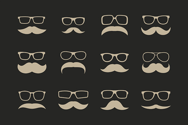 mustaches-set