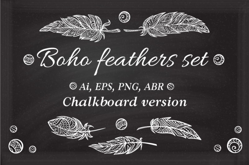 boho-feathers-set