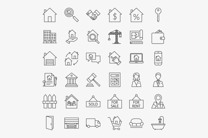 real-estate-line-art-icons