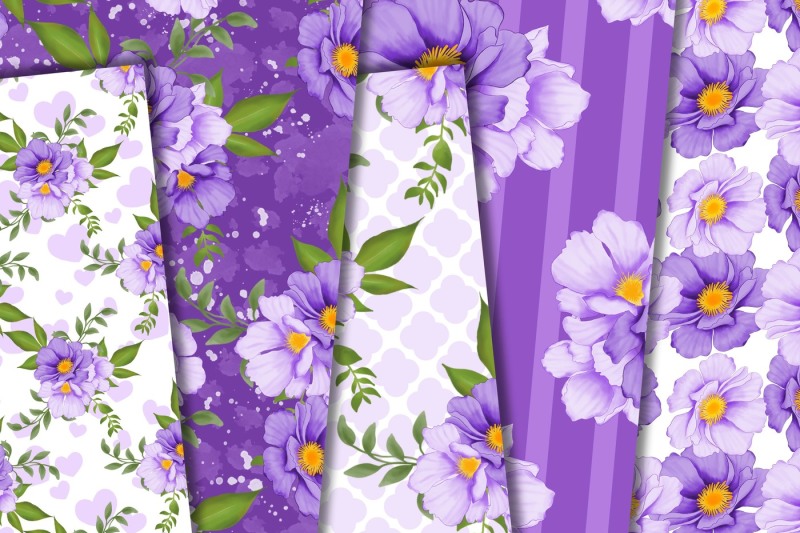 purple-flower-papers