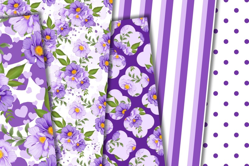 purple-flower-papers
