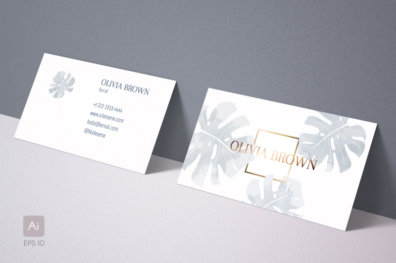 feminine-business-card-with-monstera