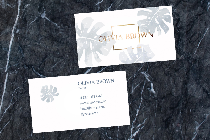 feminine-business-card-with-monstera