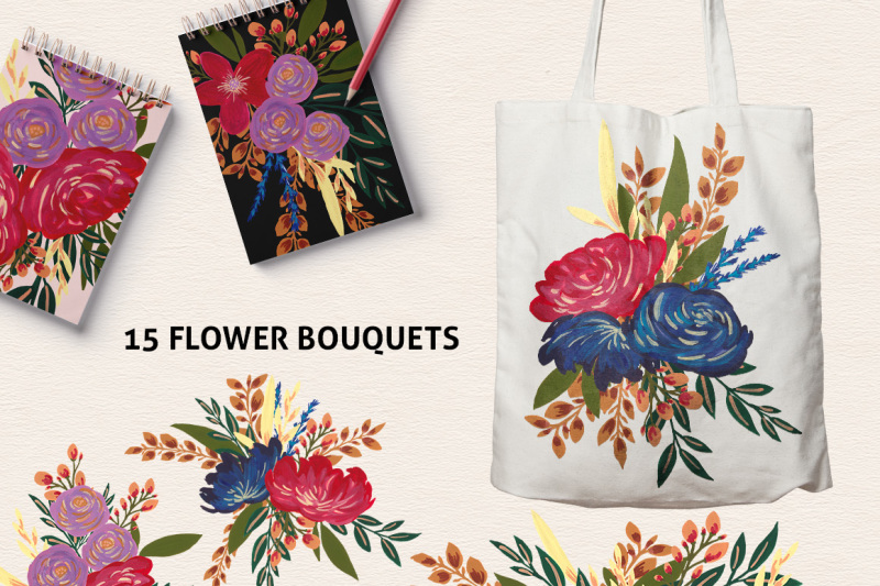 batik-vintage-flowers-design-set