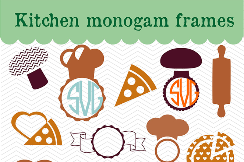 Download 21 kitchen vector designs and monogram templates - cutting ...