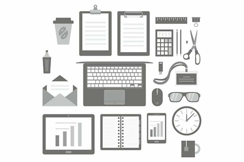 business-items-flat-icons-set