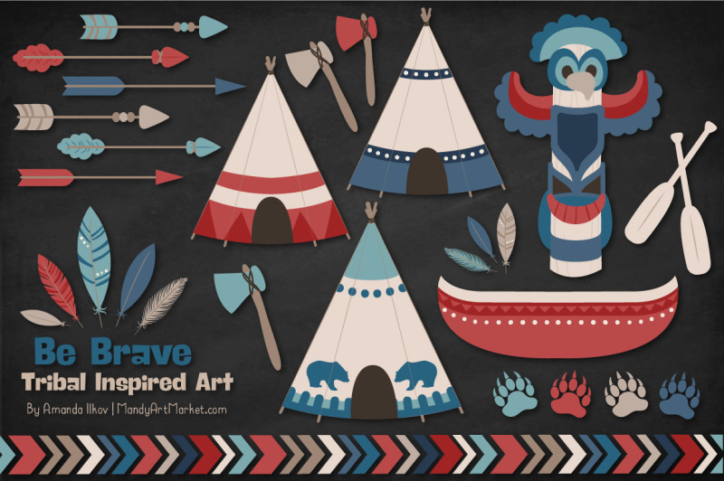 tribal-clipart-collection-in-americana