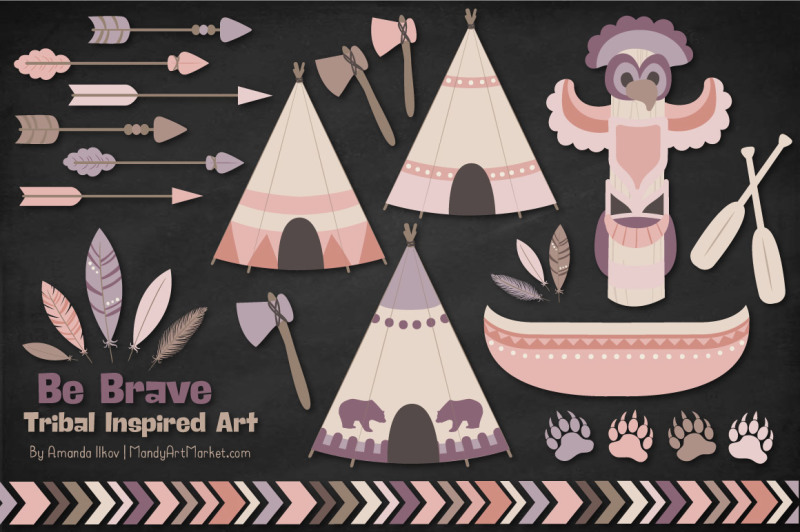 tribal-clipart-collection-in-buff