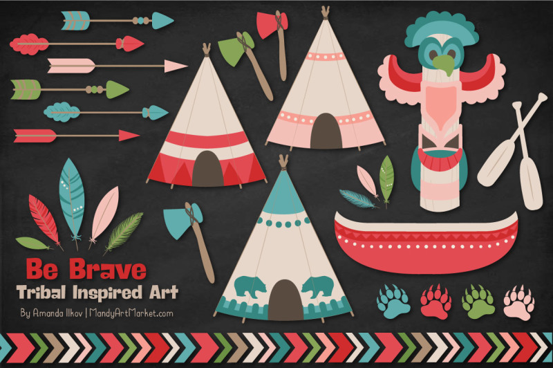 tribal-clipart-collection-in-cherry-bomb