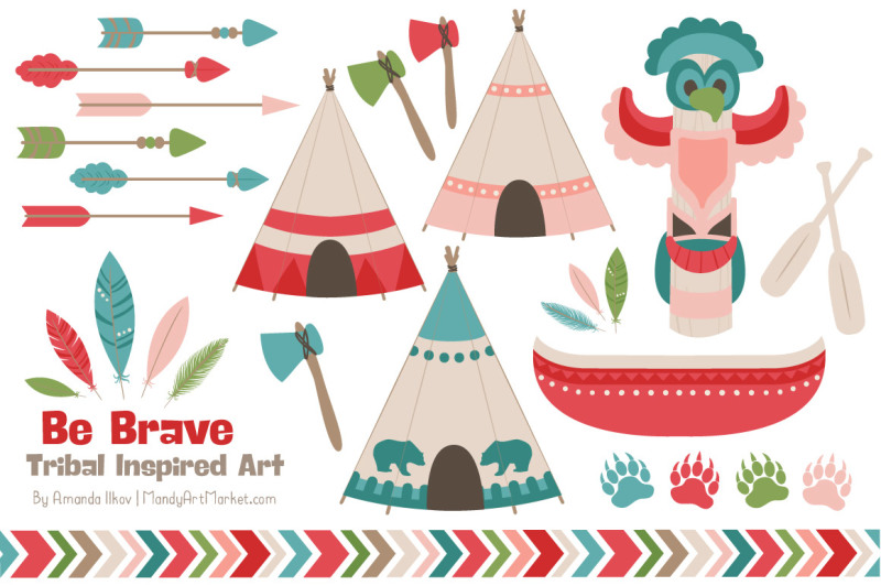 tribal-clipart-collection-in-cherry-bomb
