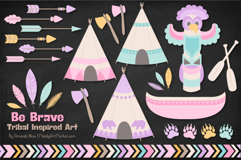 tribal-clipart-collection-in-fresh-girl