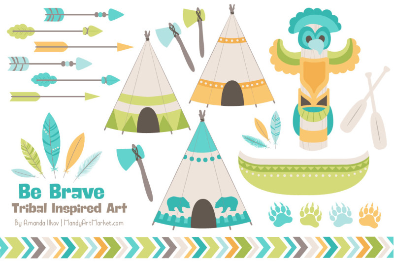 tribal-clipart-collection-in-land-and-sea