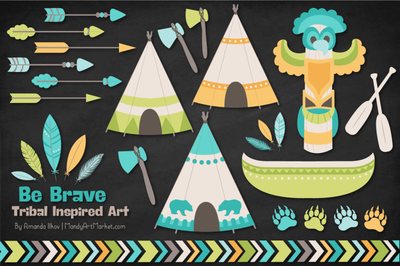 tribal-clipart-collection-in-land-and-sea