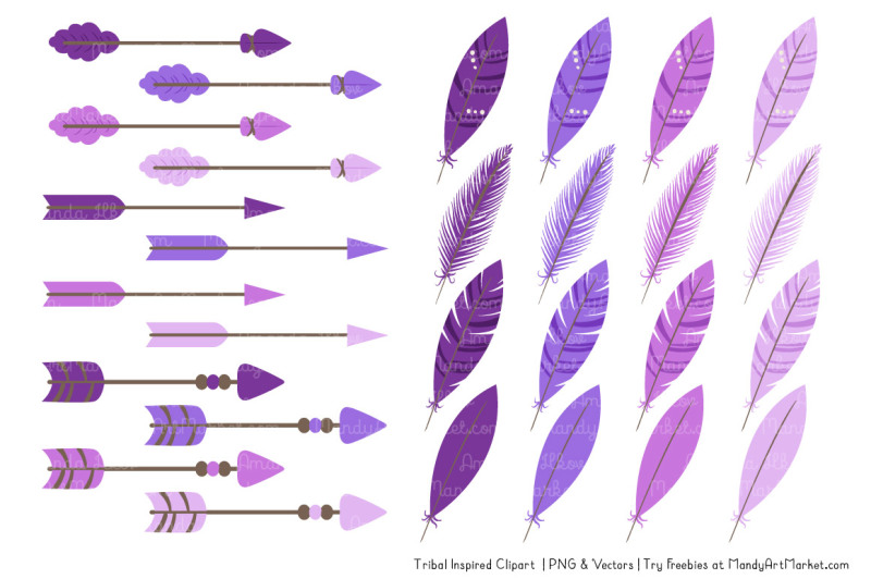 tribal-clipart-collection-in-purple