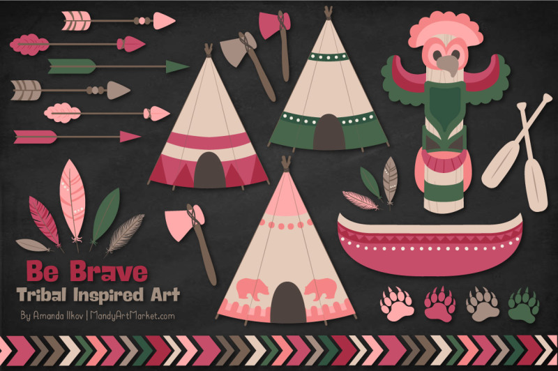 tribal-clipart-collection-in-rose-garden