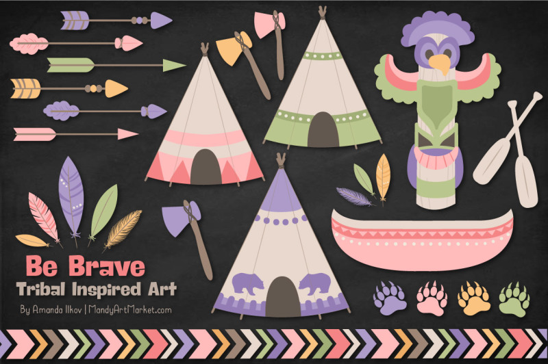 tribal-clipart-collection-in-wildflowers