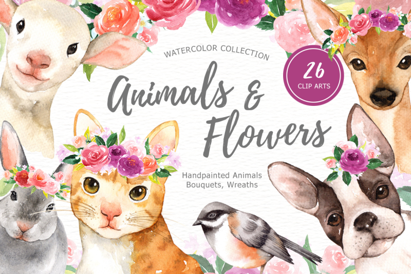 animals-and-flowers-watercolor-clip-art