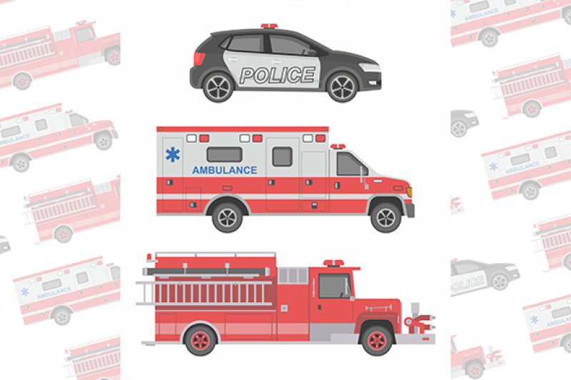police-ambulance-car-and-fire-truck