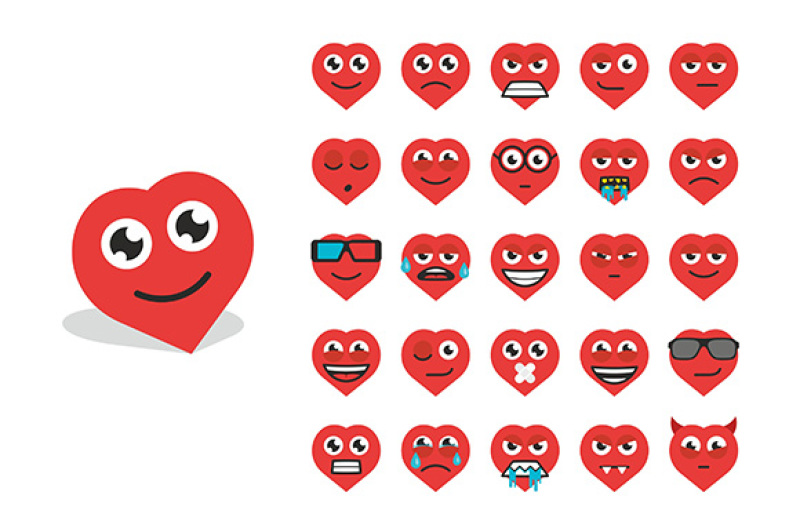 set-heart-emoticons