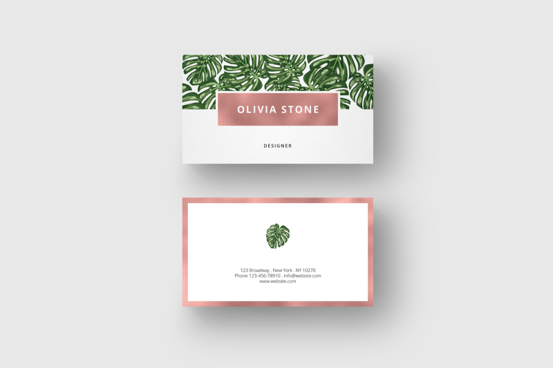 business-card-monstera-and-rosegold