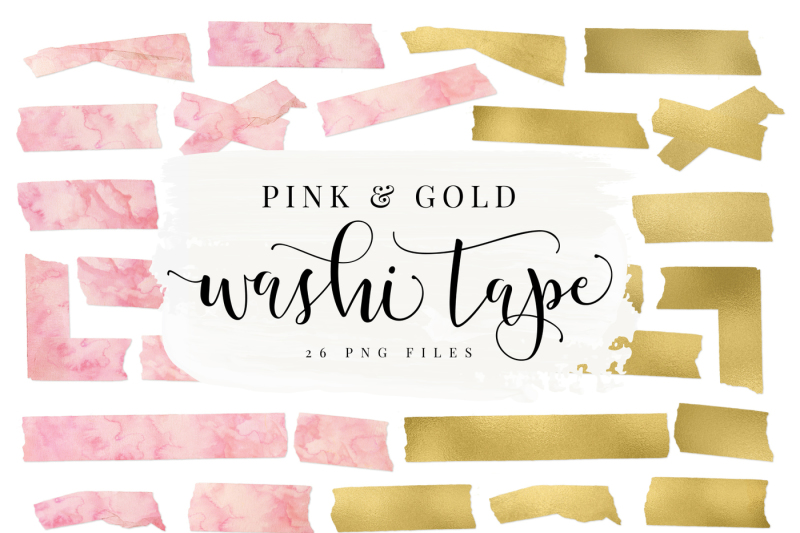 pink-watercolor-and-gold-foil-washi-tape