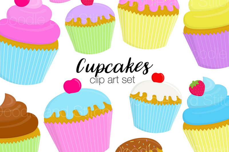 cute-cupcakes-clipart-set