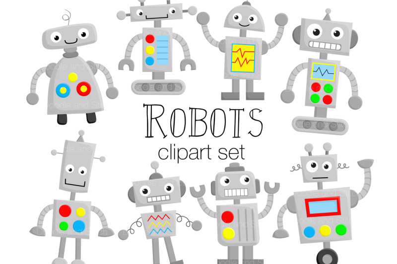 robot-clipart-illustration-set