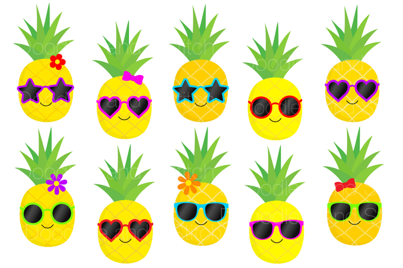 funky-pineapple-clipart-set