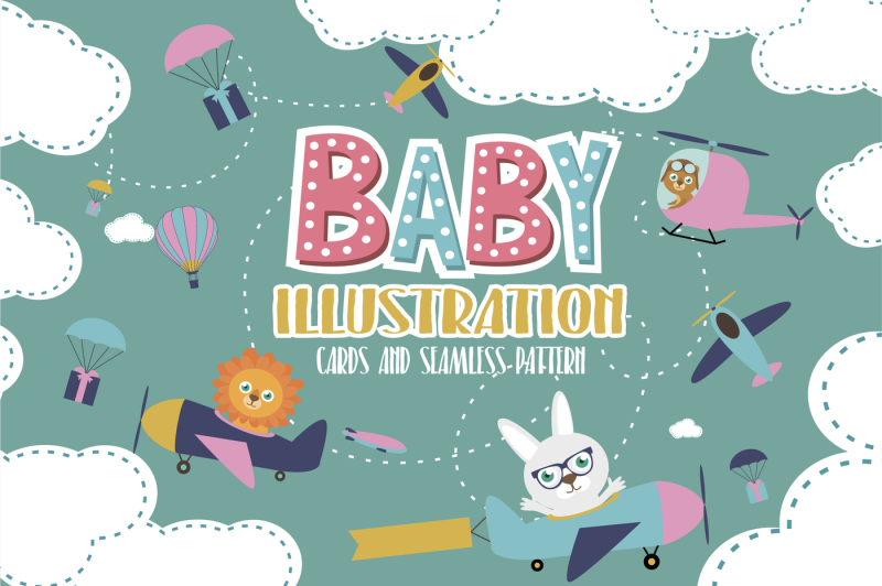 air-baby-illustration-and-pattern