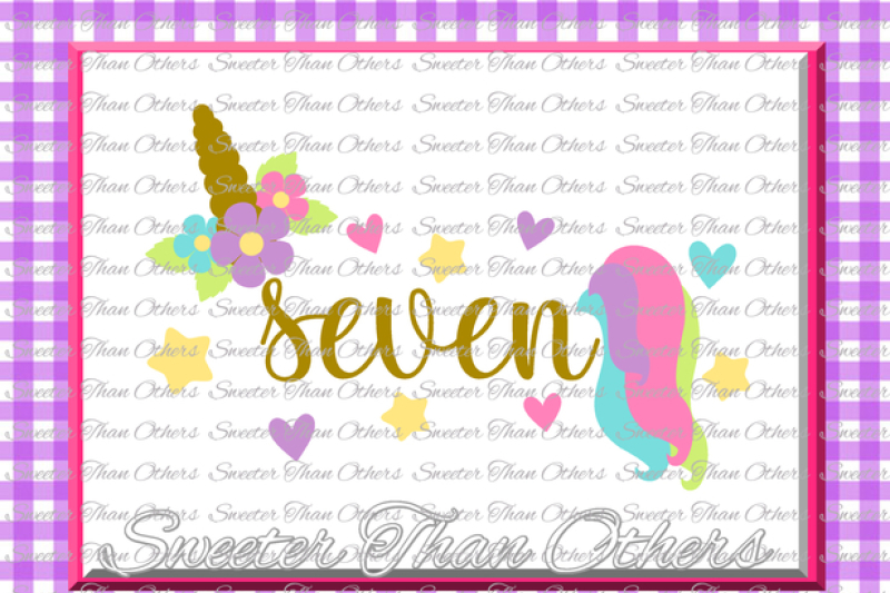 Unicorn I Am 7 & Magical SVG Birthday Cutting SVG Silhouette Cricut File 7th Birthday Unicorn Svg 7 Years Unicorn Birthday Girl Svg