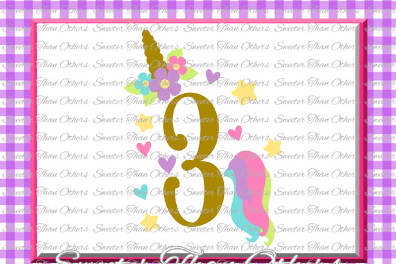 Download Third Birthday SVG, Birthday Unicorn svg, girl Dxf ...