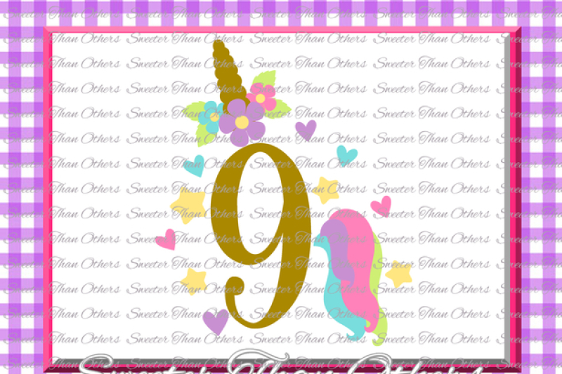 Download Ninth Birthday SVG, 9th Birthday Unicorn svg, girl Dxf ...