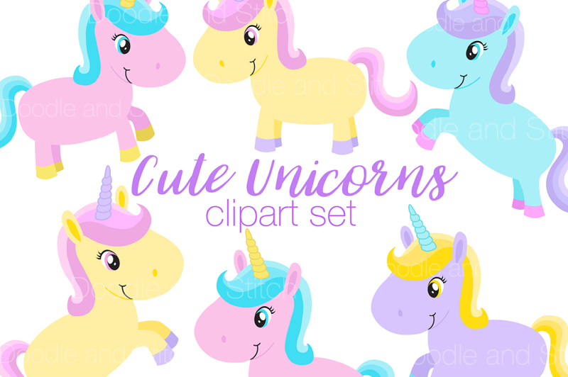 cute-unicorn-clipart-set