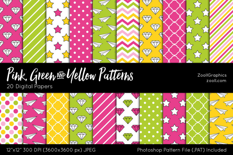 pink-green-and-yellow-digital-papers