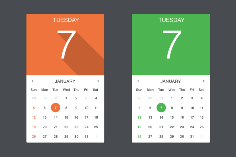 flat-calendar-widget