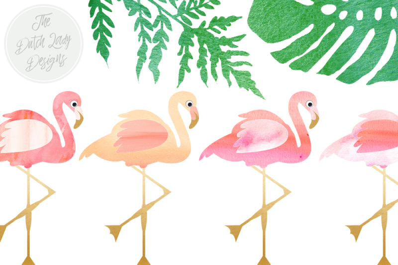 flamingo-amp-tropical-leaf-clipart-set