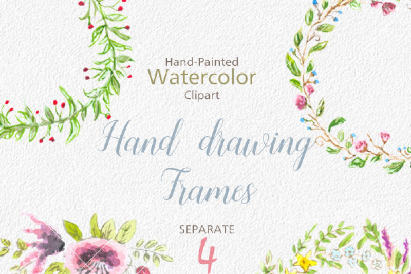 watercolor-wreath-watercolor-border-hand-painted-clipart-flowers-wedding-frame