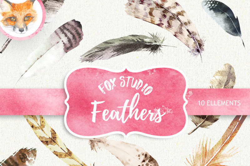feathers-watercolor-clipart-hand-painted-diy-elements-invite-printable-png-boho-style-trendy-digital-image-tribaldigital-frame-clipart-scrapbook-images-craft-card-making-page-decoration-popular