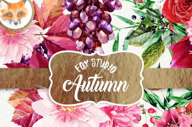 watercolor-clipart-autumn-bliss-autumn-color-roses-daisies-flowers-berries-and-decorative-elements-for-instant-download