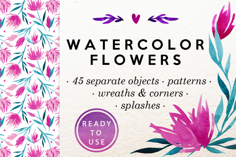 watercolor-flowers-clip-art-set