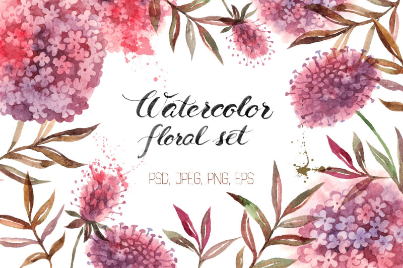 watercolor-floral-vector-set