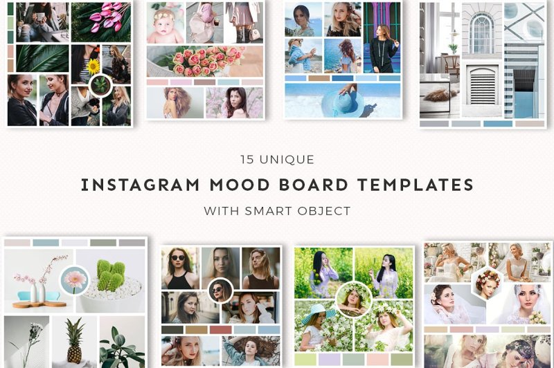 15 Instagram Mood Board Templates Ver 3 By Creativewhoa Thehungryjpeg