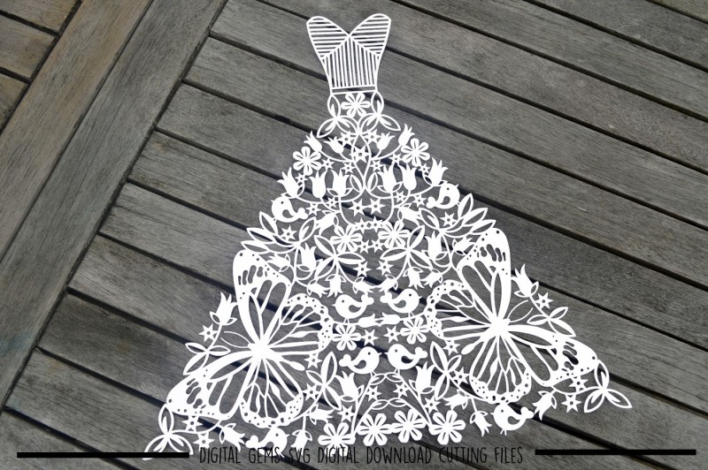 Wedding Dress SVG / DXF / EPS / Files By Digital Gems ...