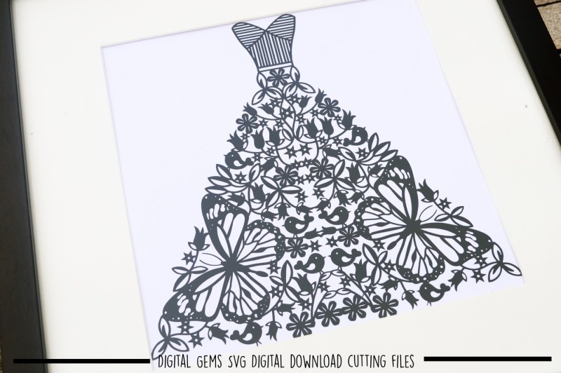 Download Wedding Dress SVG / DXF / EPS / Files By Digital Gems | TheHungryJPEG.com